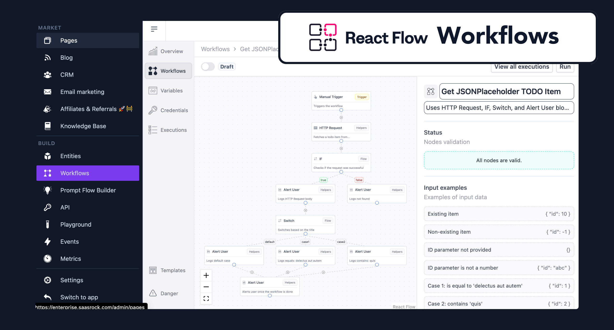 SaasRock React Flow Workflows