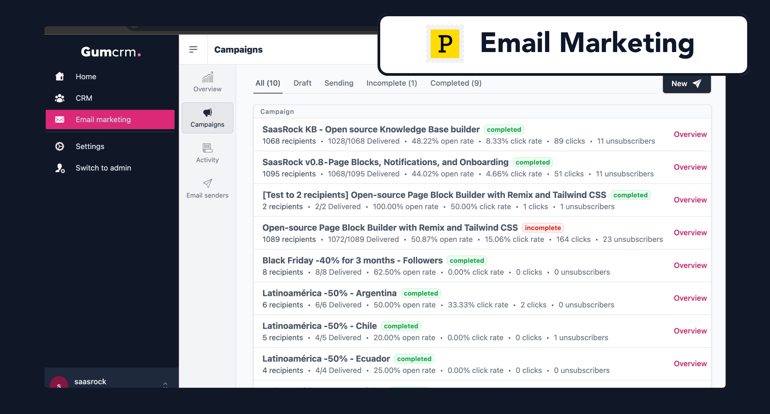 SaasRock Email Marketing
