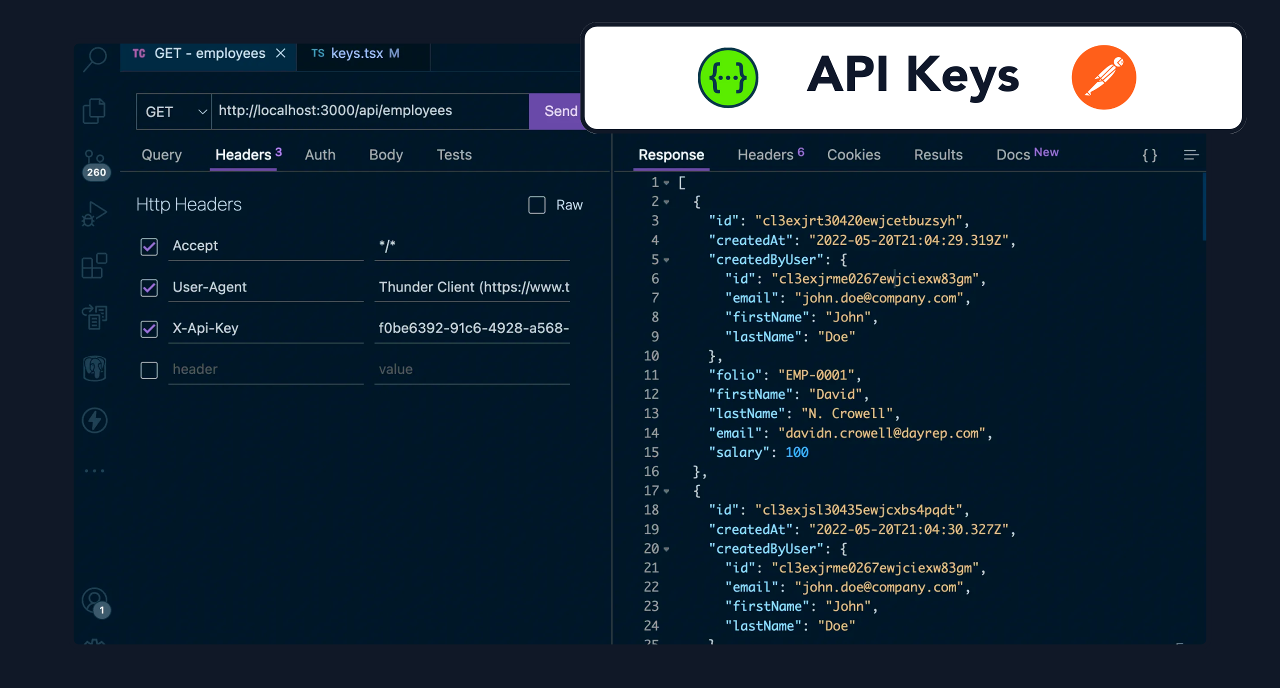 SaasRock API Keys