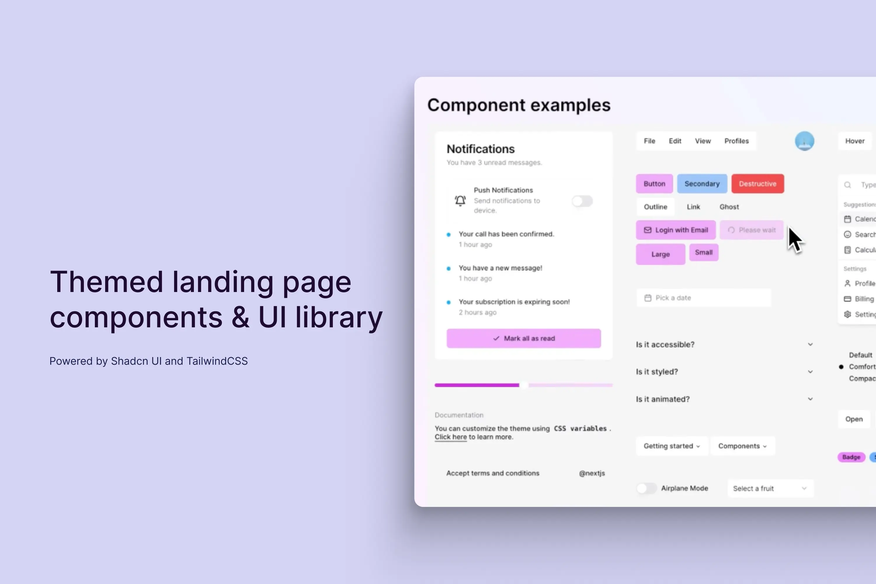 Shipixen landing page components & UI library